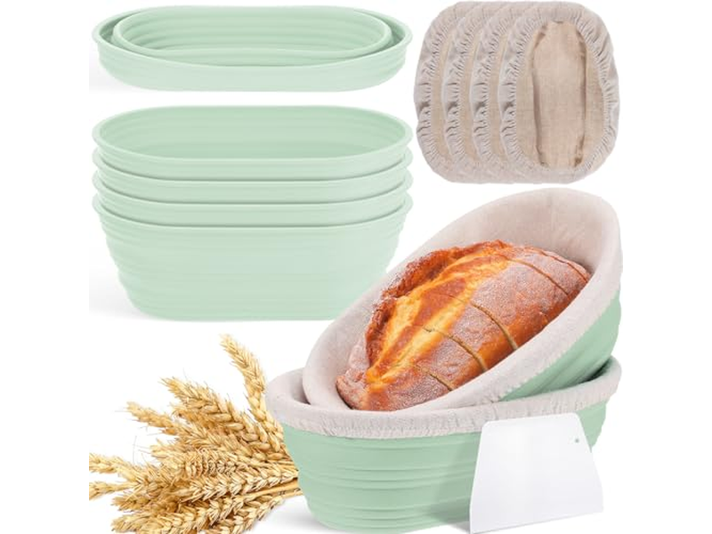 Large Oval Basket Small Bread Mixing Bowl Wooden Dough-Rising Sourdough Banneton