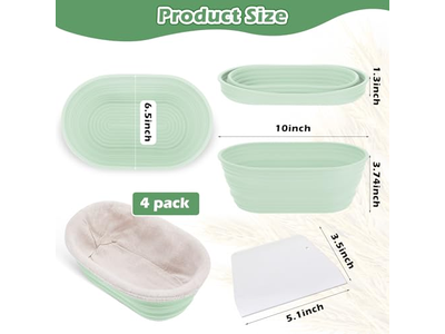 Large Oval Basket Small Bread Mixing Bowl Wooden Dough-Rising Sourdough Banneton